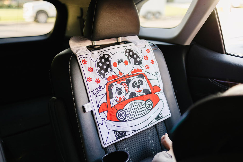 Genius Baby Toys easy-attach strap with Velcro simplifies securing to car seats.