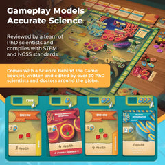 Genius Games Cytosis family-friendly game night, fosters critical thinking without screens.