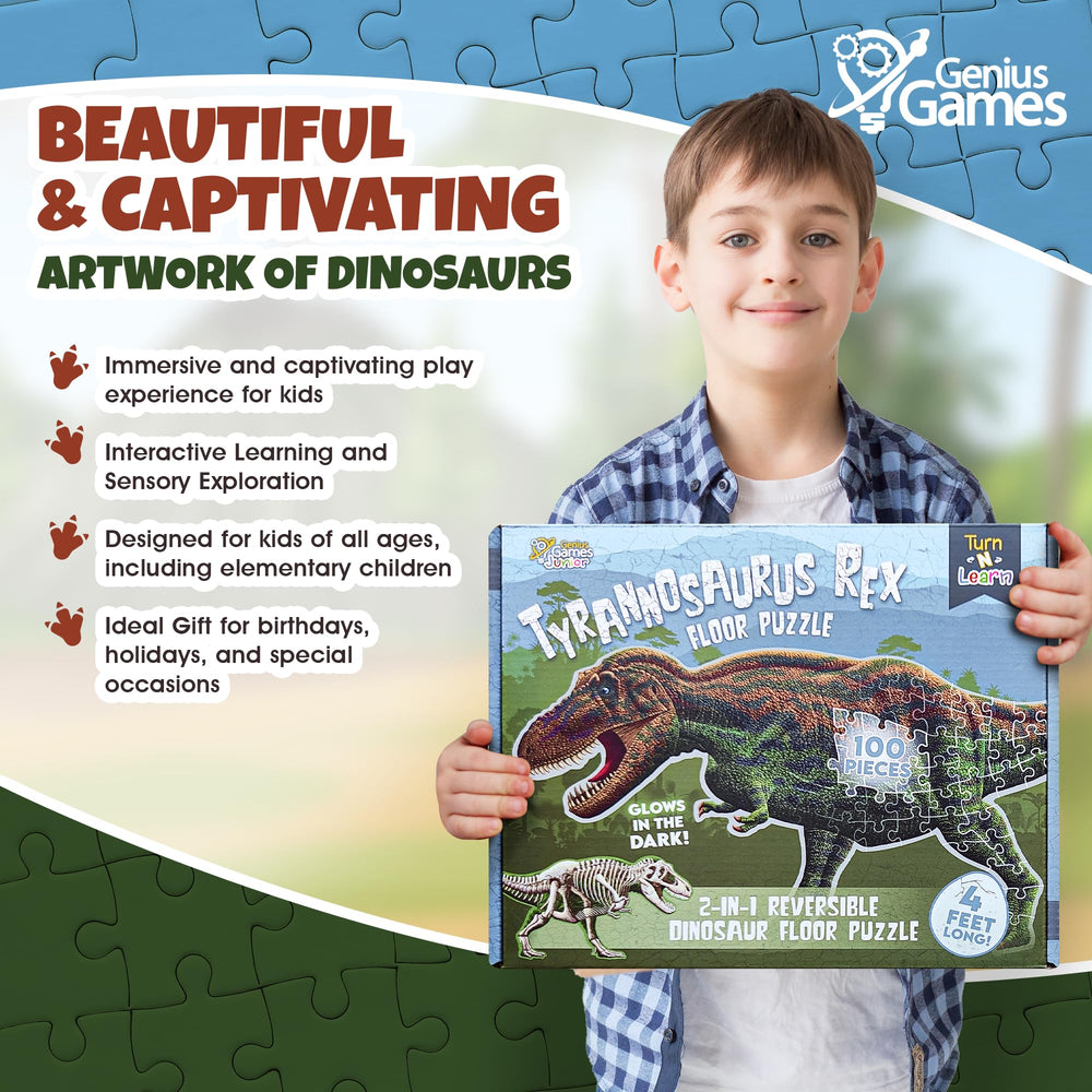 Genius Games dinosaur puzzle makes a great educational gift for kids and families.