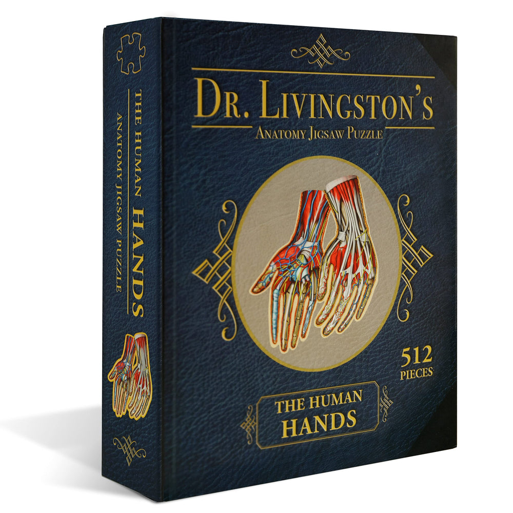 Genius Games Dr. Livingston's Hands puzzle pieces spread for hands-on learning and discovery.