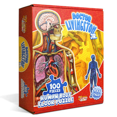 Genius Games Dr Livingston Jr full-body puzzle, 100 pieces, ideal for hands-on anatomy learning.