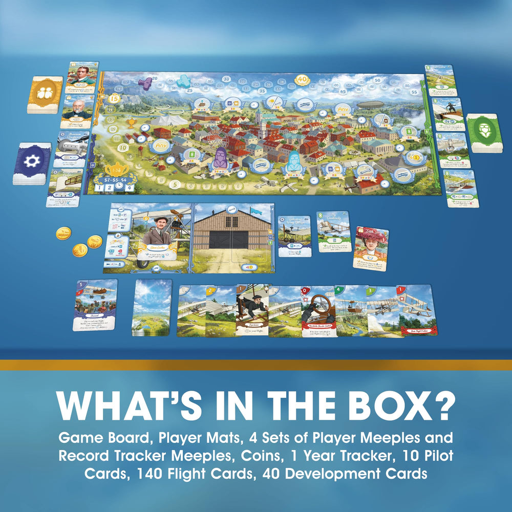 Genius Games First In Flight pioneer cards spark strategic choices during play.