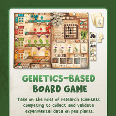 Genius Games Genotype Punnett-square visuals illustrate genetic calculation during play.