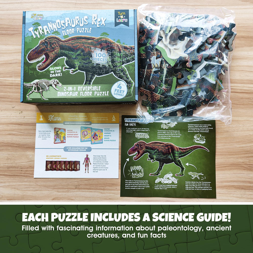 Genius Games large 4ft dinosaur artwork creates a shared learning moment.