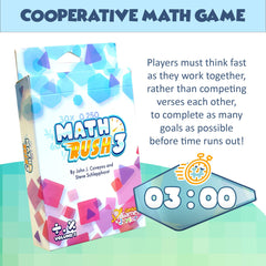 Genius Games Math Rush cooperative play card 4 showcases teamwork while sorting numbers.