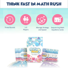 Genius Games Math Rush percentages card 3 strengthens mental math through timed comparison and ordering.