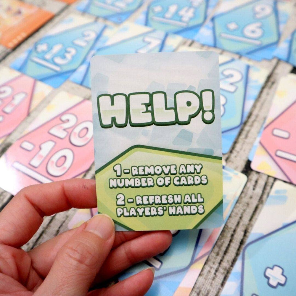Storage box and card set for Math Rush organization and cleanup