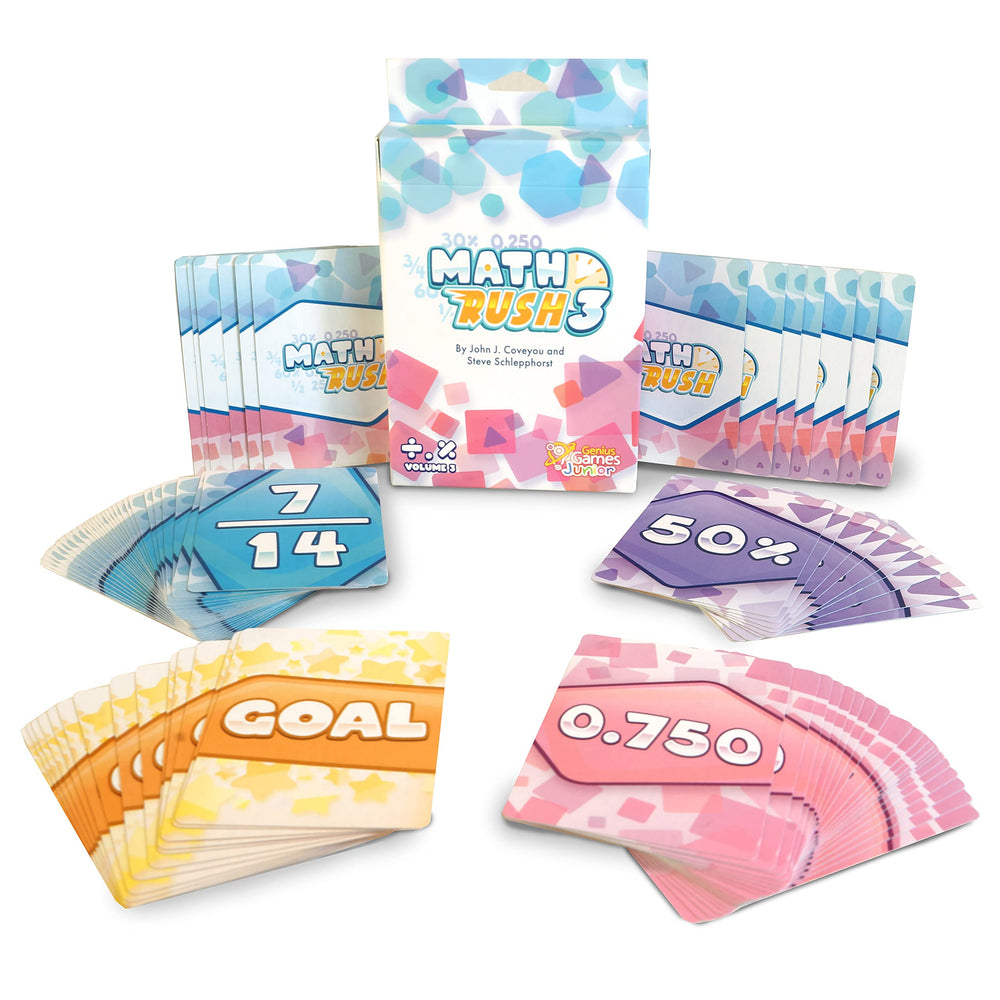 Genius Games Math Rush strategy card 6 rewards thoughtful card use and planning.