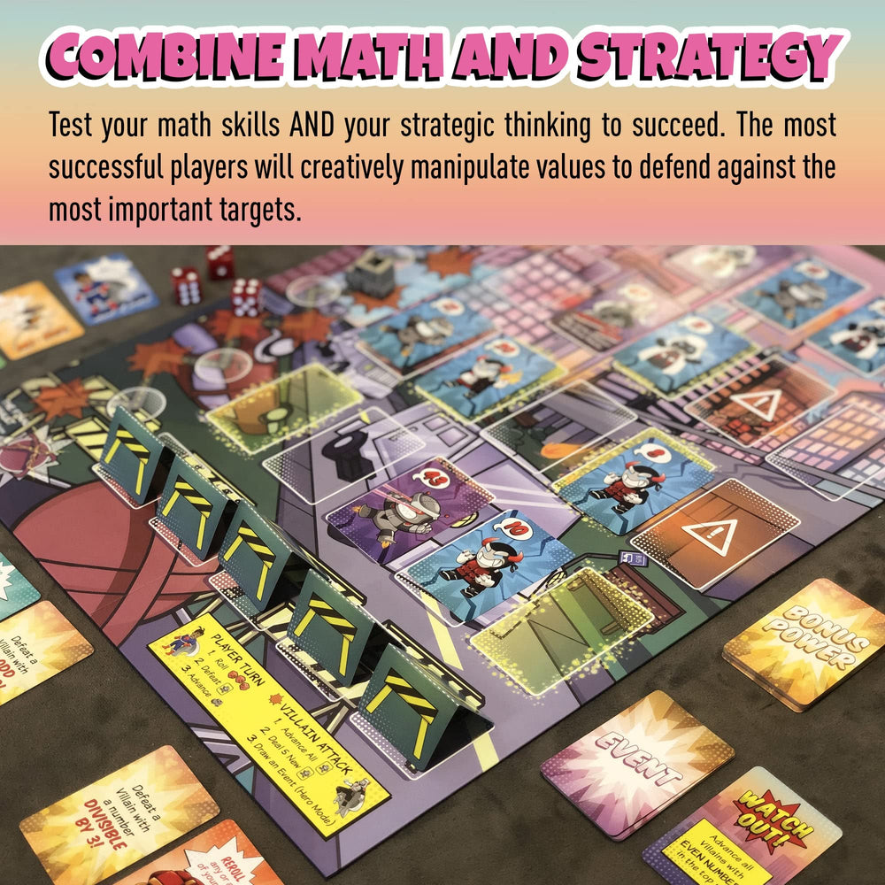 Heroes and Sidekick artwork illustrating scalable difficulty in Outnumbered.