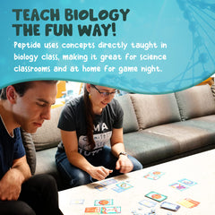Genius Games Peptide players draft cards to optimize their strand.