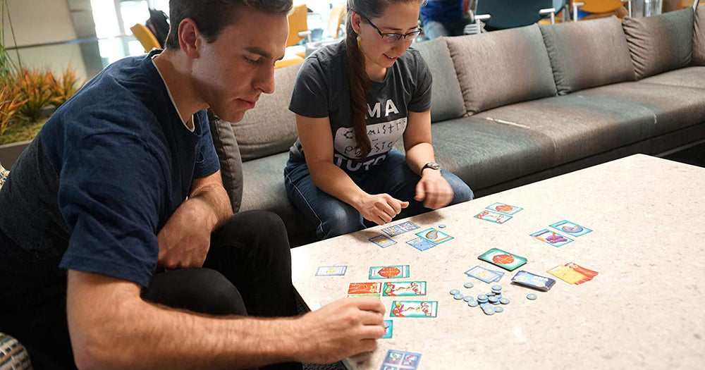 Genius Games Peptide mRNA nucleotide tokens illustrate transcription during gameplay.