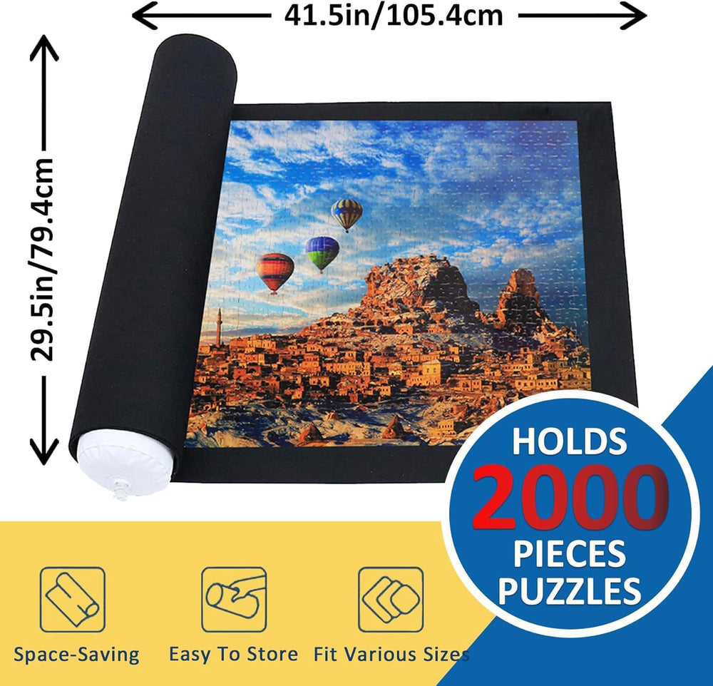 Genovega Puzzle Mat Roll Up with two sorting trays keeps pieces organized