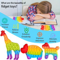 Genovega fidget toys party-favors display illustrating colorful, playful gifts