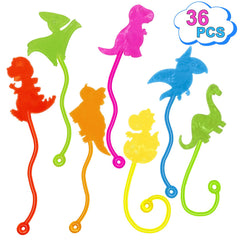 Genuvi Dinosaur Sticky Hands bulk pack, colorful fidget toys for party favors and classroom prizes.