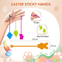 Genuvi Easter Sticky Hands on wall showing interactive tossing and surface play.