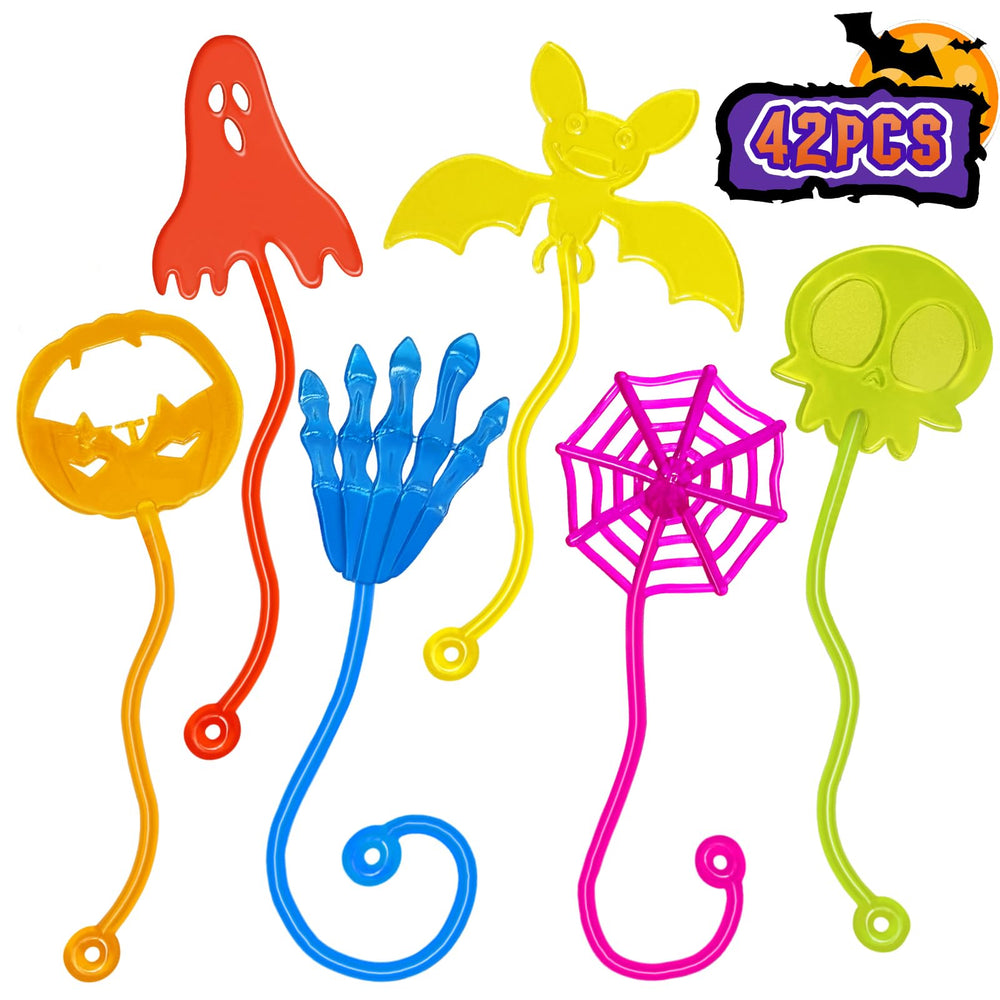 Genuvi Halloween sticky hands pumpkin shape for party favors and play.