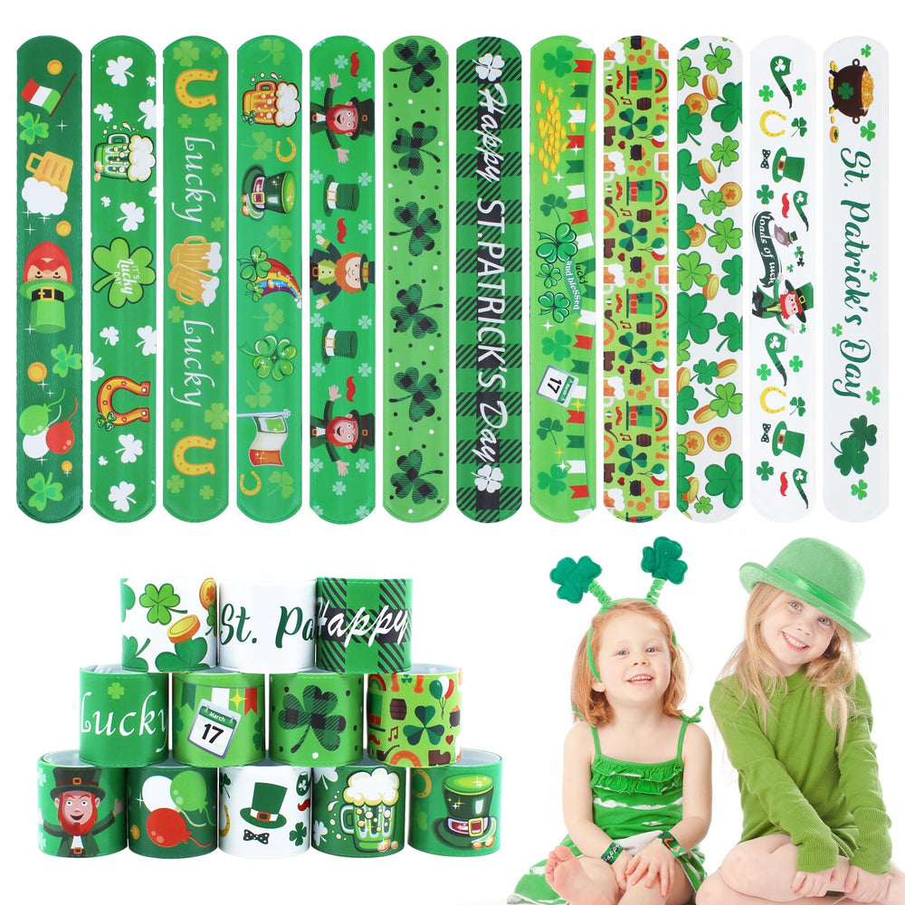 Genuvi St Patrick's slap bracelet with shamrock pattern for celebrations