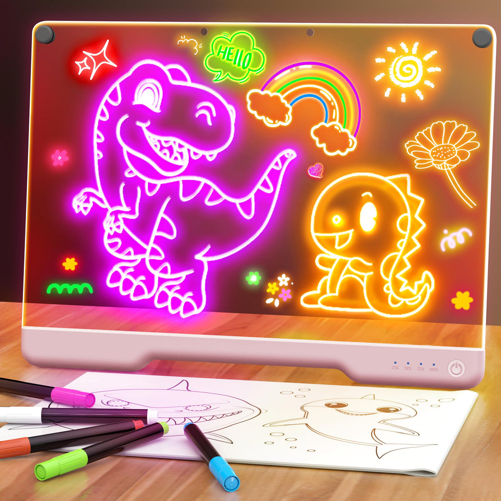Geokay 16-inch Doodle Glow board front view for mess-free neon drawing