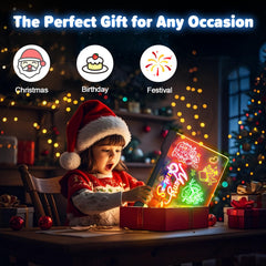 Geokay board with seven color light modes for neon art and dry erase use
