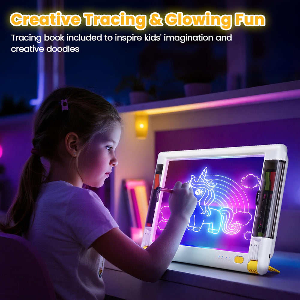 Geokay built-in stand supports hands-free drawing and display.