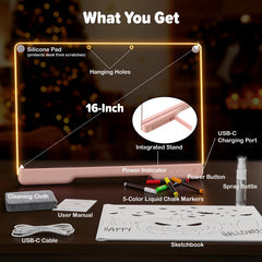 Geokay doodle glow board USB-C cable included