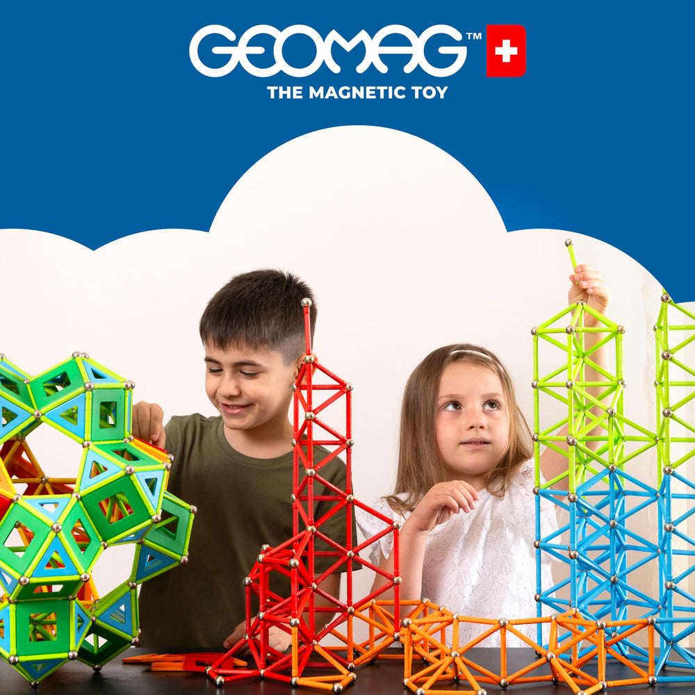 Geomag Confetti pentagon panels widen design options and geometric variety.