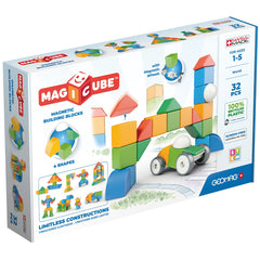 Geomag MagiCube 32-piece classic set with vibrant cubes for endless STEM building fun