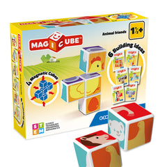 Geomag MagiCube Animal Friends four-piece set for toddlers encourages imaginative play