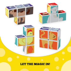 Geomag MagiCube Animal Friends hand-eye-coordination support during gentle stacking