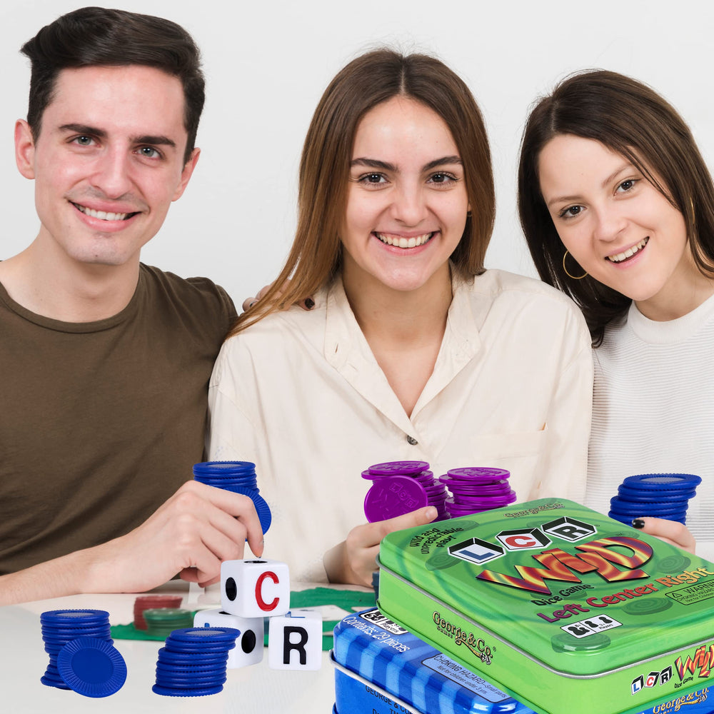 George and Company LCR wild green tin features twist with extra move options for variety