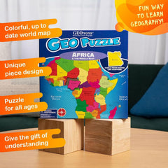 Geotoys GeoPuzzle Africa Middle East color-rich puzzle for learning geography through play.