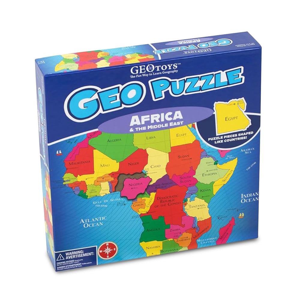 Geotoys GeoPuzzle Africa Middle East gift packaging appealing for holiday gifting.