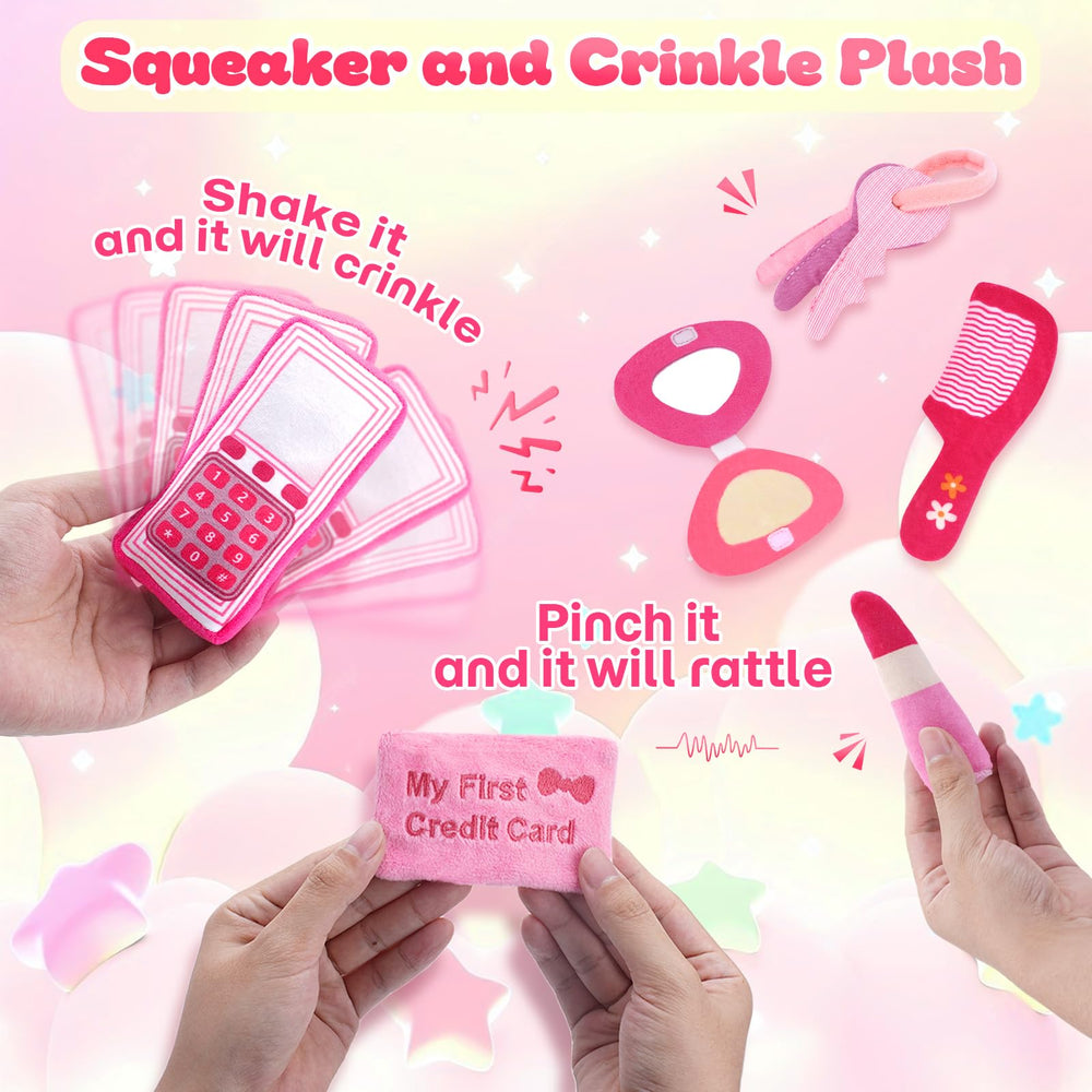 GERBIT credit card plush for pretend shopping and fine motor practice