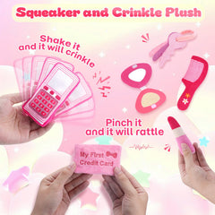 GERBIT credit card plush for pretend shopping and fine motor practice