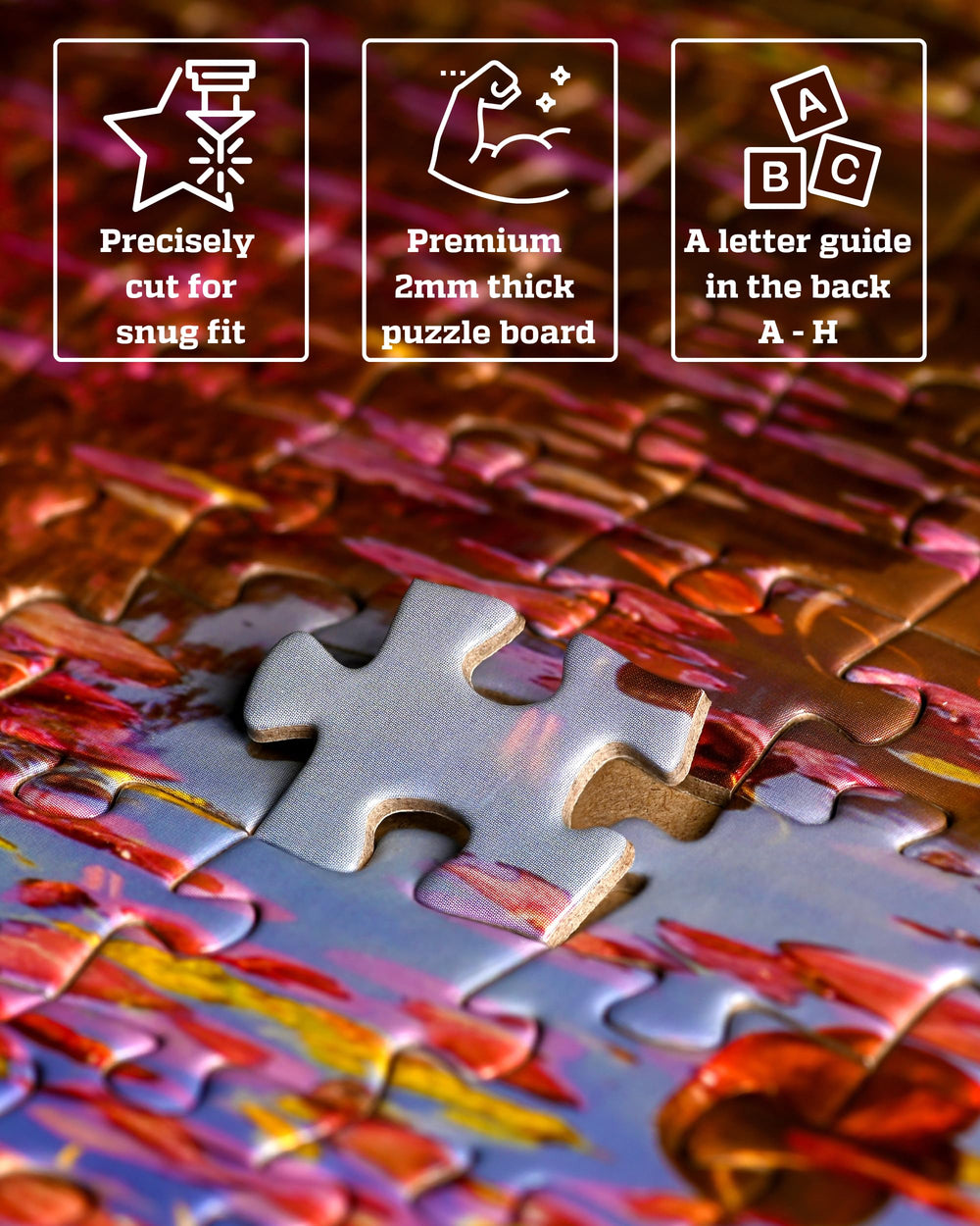 Gerjato 1000-piece puzzle pieces close-up showing precise interlock.