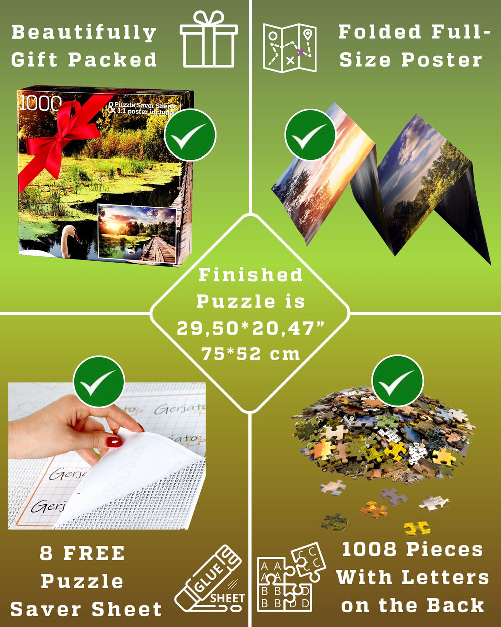 Gerjato saver sheets help keep pieces organized.
