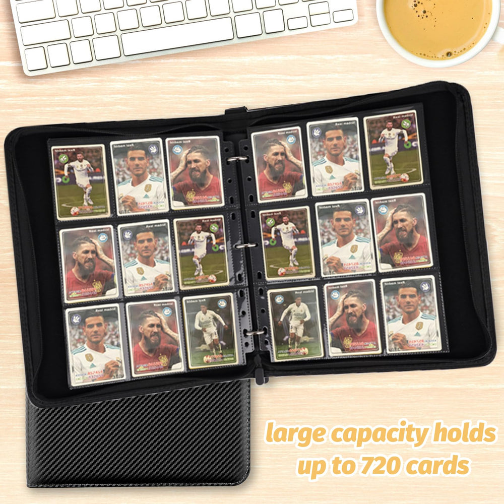 GERMUN binder capacity displaying space for up to 720 standard-sized cards.