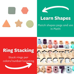 GeroCrew wooden counting pieces support early number recognition and counting practice.