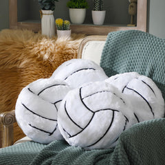 Gerrii volleyball pillow set: soft plush, 4-pack, ideal for cozy bedroom decor.