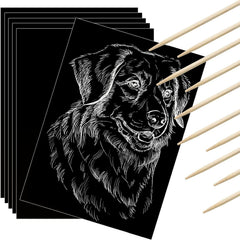 Gersoniel scratch paper set of 50 pieces for creative scratch art