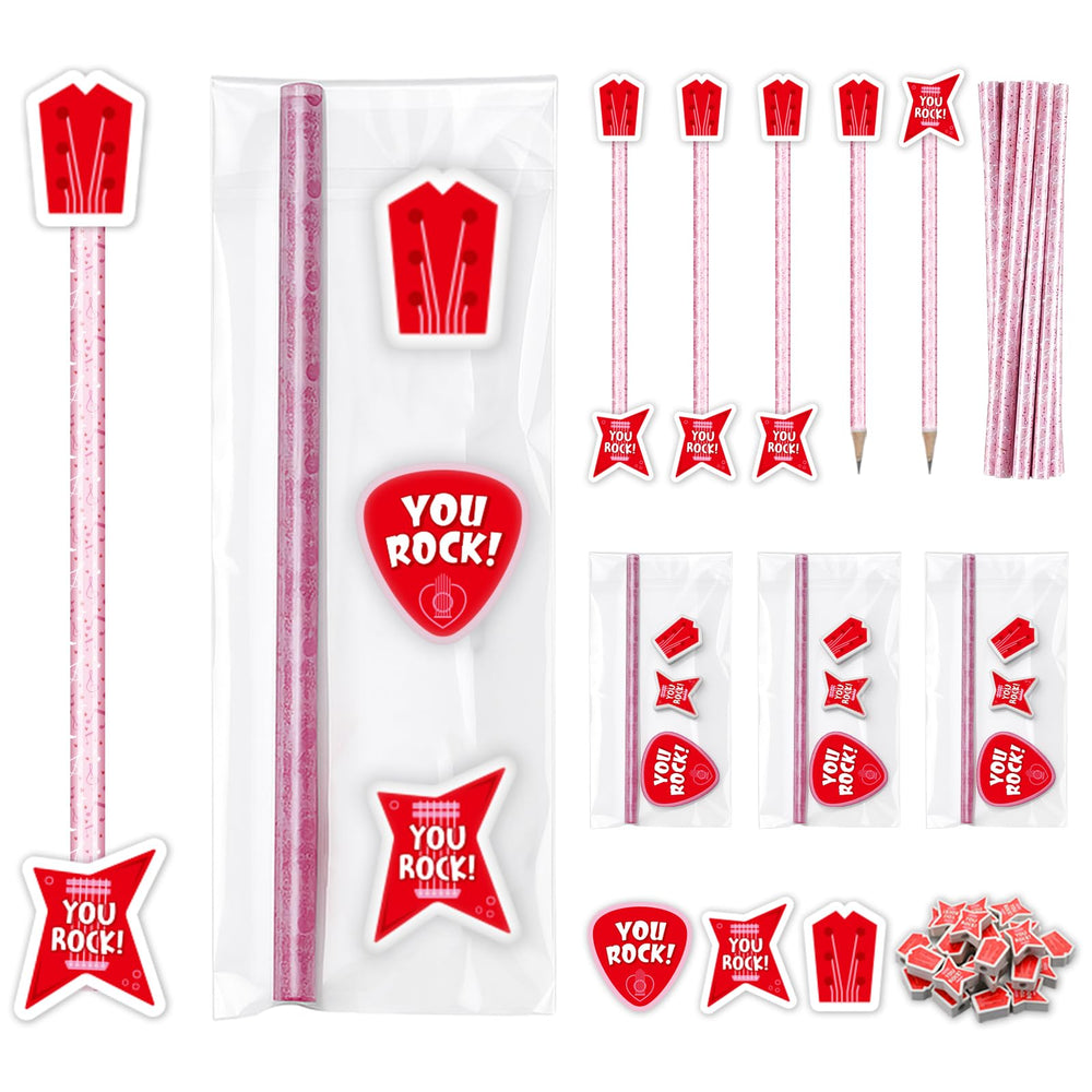 Gersoniel Valentines guitar-pencil-set ready for gifting and classroom crafts.