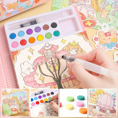 gesboole Paint with Water Princess pages inside highlight easy-to-use, no-muss coloring for kids