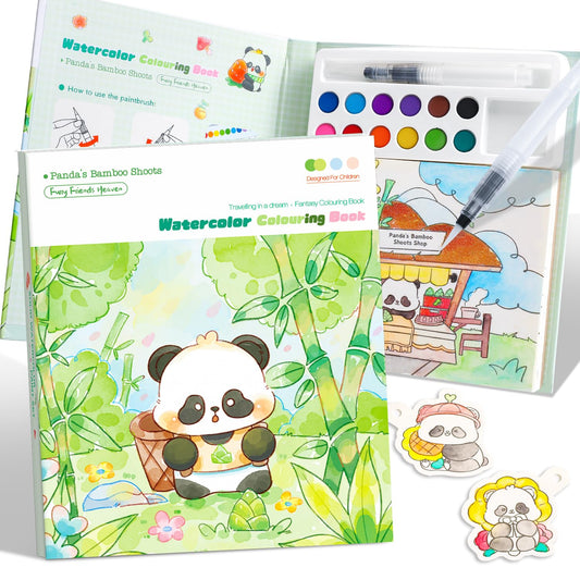 gesboole Panda paint with water kit setup for mess-free coloring