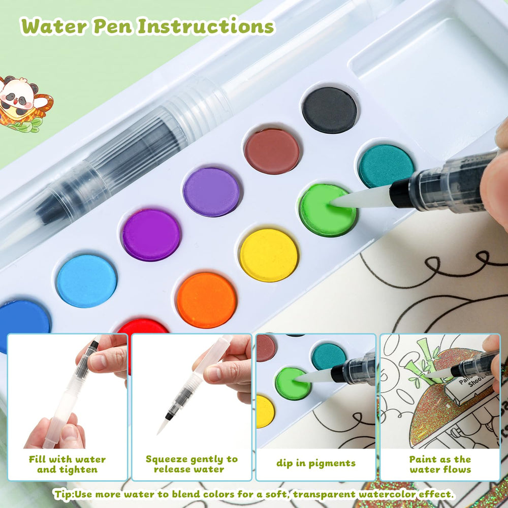 gesboole reusable panda stickers and postcards extend play