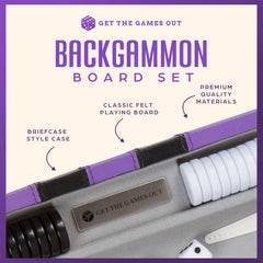 Get The Games Out backgammon board large interior with felt for smooth play