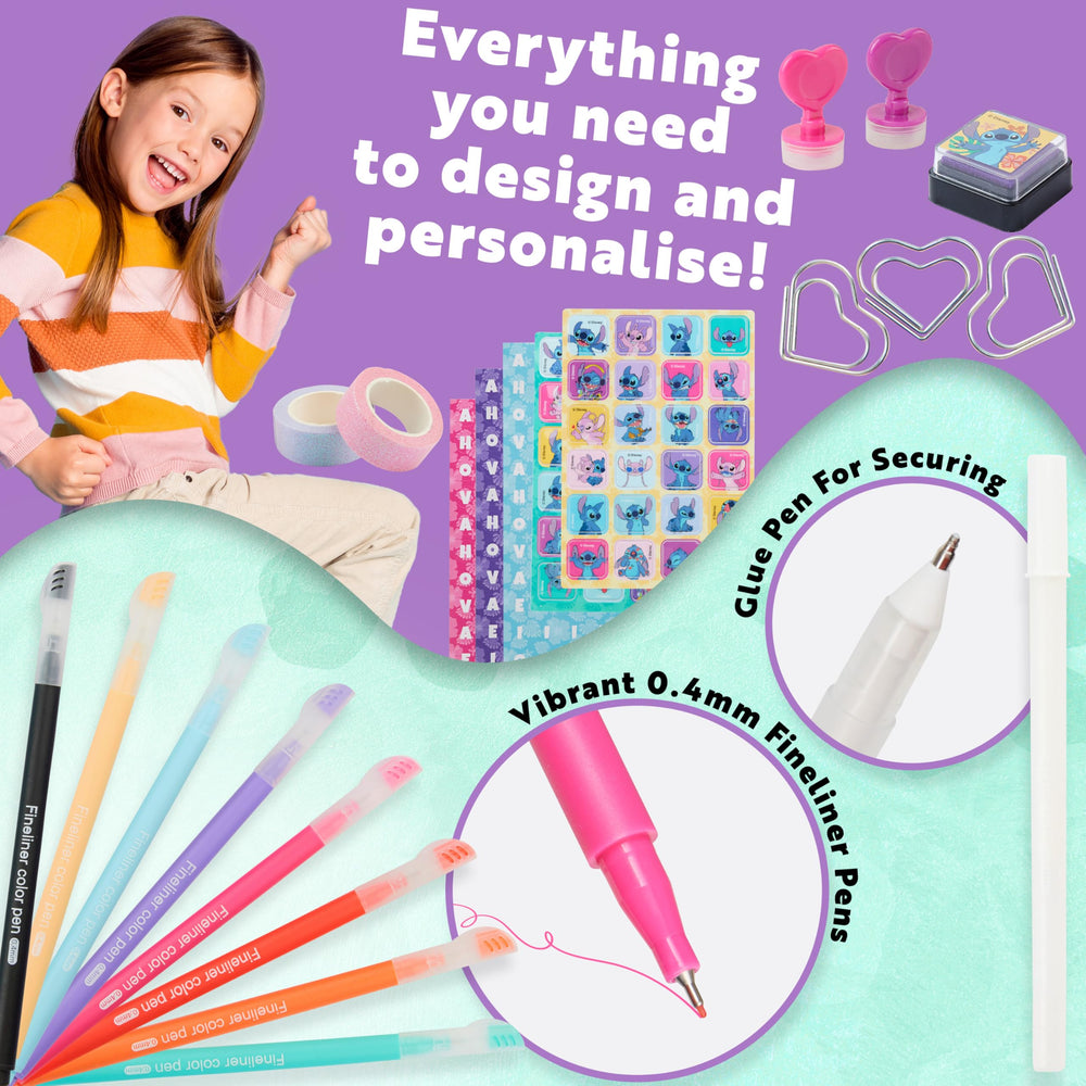 Get Trend Disney Stitch glitter tape adding shimmering accents to notebooks