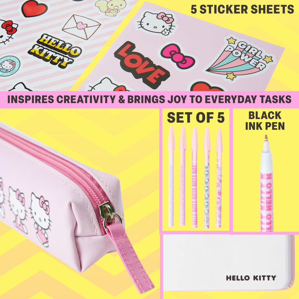 Get Trend Hello Kitty pink pencil case keeps supplies organized.