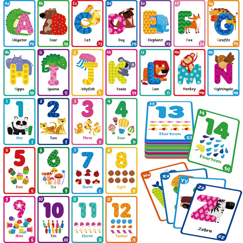 Gethelud Go Fish oversize alphabet and number cards for interactive learning