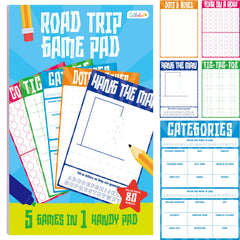 Gethelud Road Trip Game Pad with 80 perforated sheets for travel fun.