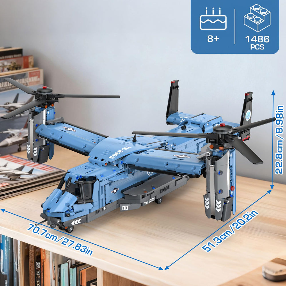 GEVINST V-22 Osprey display panel and stand for home or office showcasing